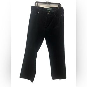 LRL Lauren‎ Jeans Co. Ralph Lauren Classic Straight Black Velvet Pants Size 10